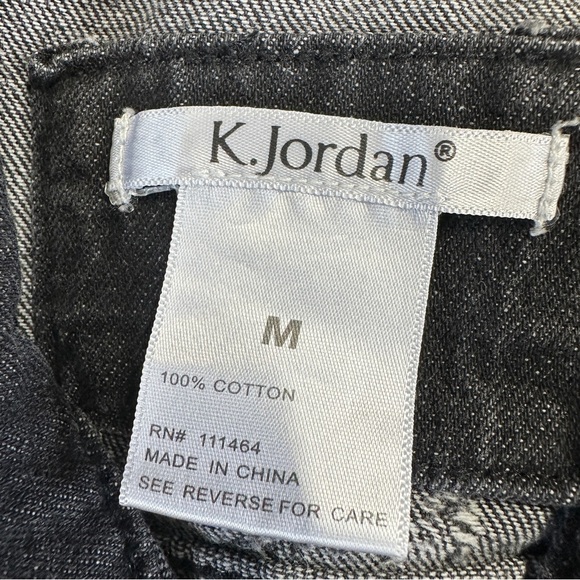 K. Jordan Women’s Cotton Long Destructed Jean Jacket Dress in Black Wash M - Picture 11 of 13